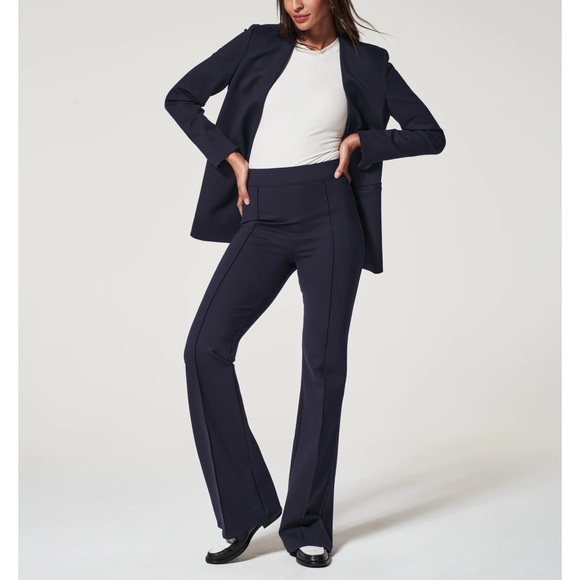 Spanx Perfect Fit Hi-Rise Flare Pant In Classic Navy